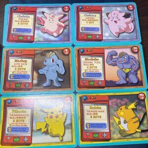 Vintage Pokémon Action Flipz Card Lot – Pikachu Raichu Clefairy (6)